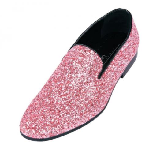 Pink Sparkle Slip-on Tuxedo Shoes